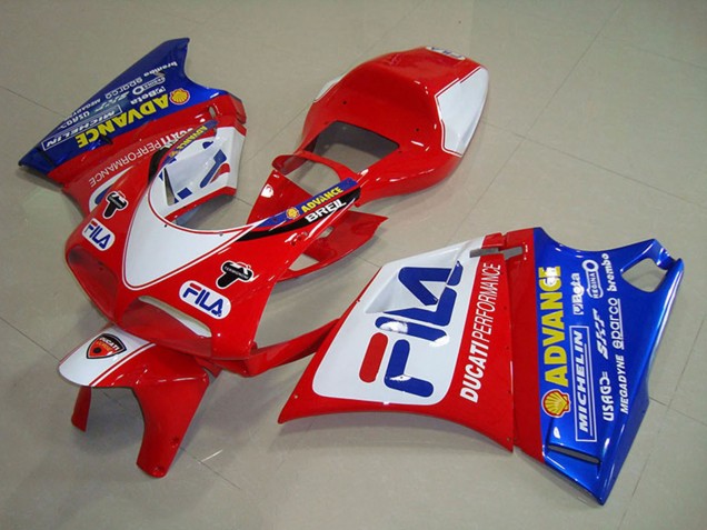 Carenagens Moto Ducati 748 1993-2005 - Branco Vermelho Azul Fila