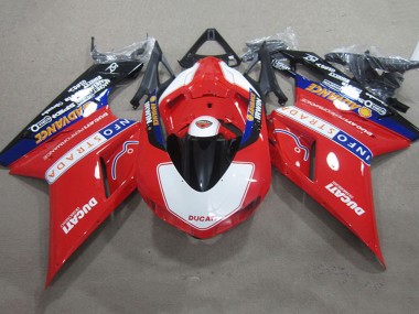Carenagens Moto Ducati 1098 2007-2014 - Vermelho Branco Preto Info Strada Advance