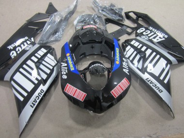 Carenagens Moto Ducati 848 1098 1198 2007-2014 - Prata Vermelho Azul Preto Brilhante Alice