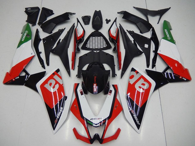 Carenagens Moto Aprilia RSV4 1000 2009-2015 - Preto Vermelho Branco