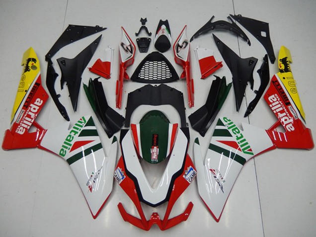 Carenagens Moto Aprilia RSV4 1000 2009-2015 - Branco Vermelho Verde Amarelo Preto Alitalia