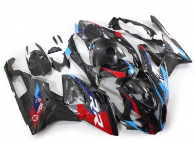 Carenagens Moto BMW S1000RR 2015-2016 - Azul Vermelho Fibra de Carbono