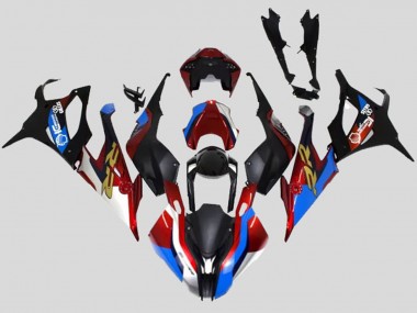 Carenagens Moto BMW S1000RR 2019-2022 - Preto Azul Vermelho Ouro Estilo de Corrida