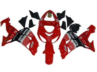 Carenagens Moto Kawasaki ZX10R 2006-2007 - Vermelho Prata Cinzento Preto Elf 56