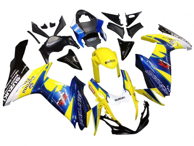 Carenagens Moto Suzuki GSXR 600/750 2011-2024 - Amarelo Azul Branco Preto Corona Extra Alstare