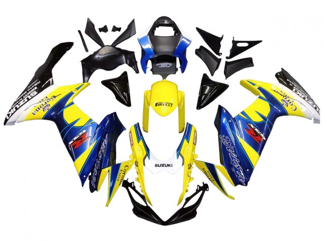 Carenagens Moto Suzuki GSXR 600/750 2011-2024 - Amarelo Azul Branco Preto Corona Extra Alstare