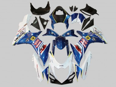 Carenagens Moto Suzuki GSXR 600/750 2011-2024 - Branco Azul Vermelho Amarelo Motul Dunlop