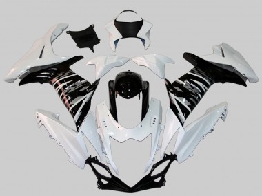 Carenagem Moto Suzuki GSXR 600/750 2011-2024 - Branco Preto Brilhante