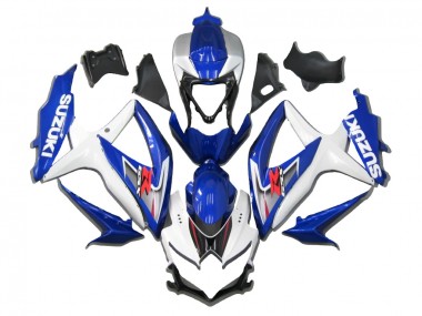 Carenagem Moto Suzuki GSXR 600/750 2008-2010 - Branco Azul Vermelho