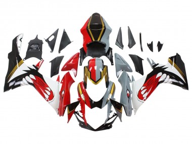 Carenagens Moto Suzuki GSXR 600/750 2011-2024 - Vermelho Ouro Cinzento Preto Branco Tubarão
