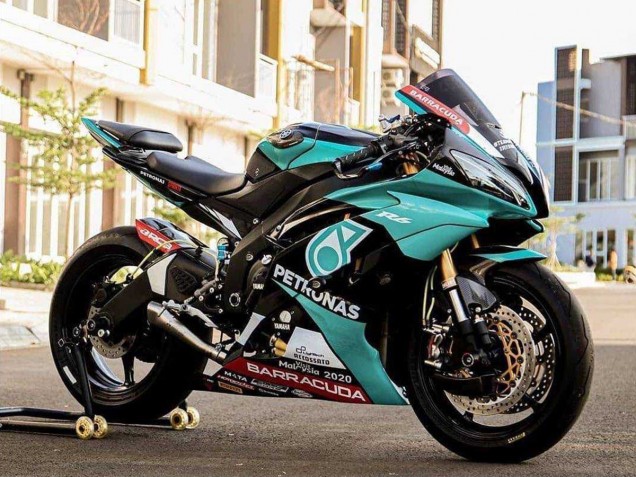 Carenagens Moto Yamaha YZF R6 2008-2016 - Verde Claro Branco Preto Petronas