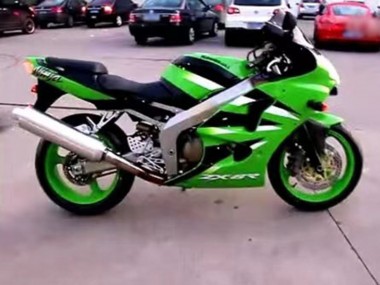 Carenagem Moto Kawasaki ZX6R 2000-2002 - Verde Branco Preto