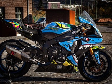Carenagens Moto Yamaha YZF R1 2015-2019 - Azul Amarelo Tubarão