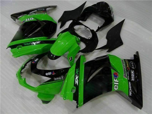 Moto Plástico EX250 08-12 - Preto Verde Moto Plástico EX250 08-12 - Preto Verde