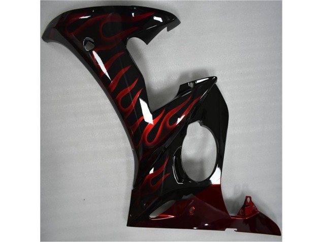 Moto Plástico R6 03-05 - Preto Vermelho Chama
