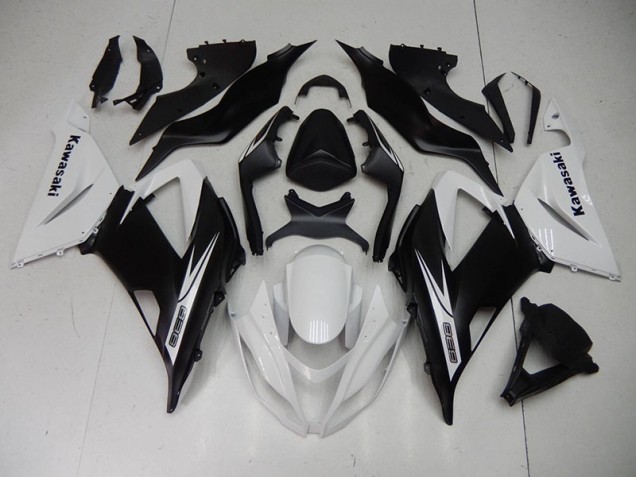 Moto Plástico ZX6R 13-18 - Preto Branco Moto Plástico ZX6R 13-18 - Preto Branco